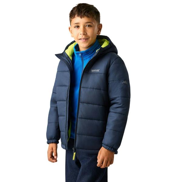 Regatta Childrens/Kids Lofthouse Plain Padded Jacket - Navy/Wild Lime - 