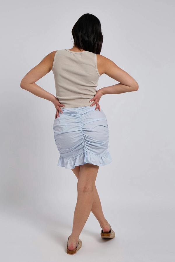 Urban Bliss Brittany Blue Ruched Poplin Skirt