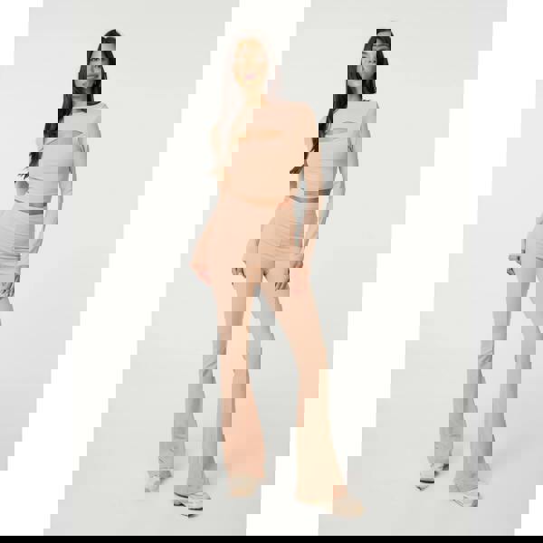 Pink Vanilla Ribbed Long Sleeve Letterbox Top