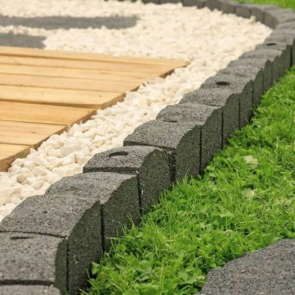 Oseasons Roman Stone (Pack of 4) ECO Garden Border in Grey