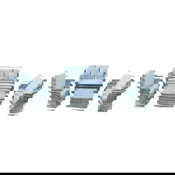 Furnishings For Less Rattan Garden Set 5 Seater Grey Patio Table Seating Outdoor