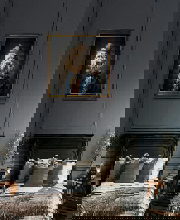 Exceptional Art Sir Wooliam - Gentleman Old English Sheepdog Oxford Square Frame