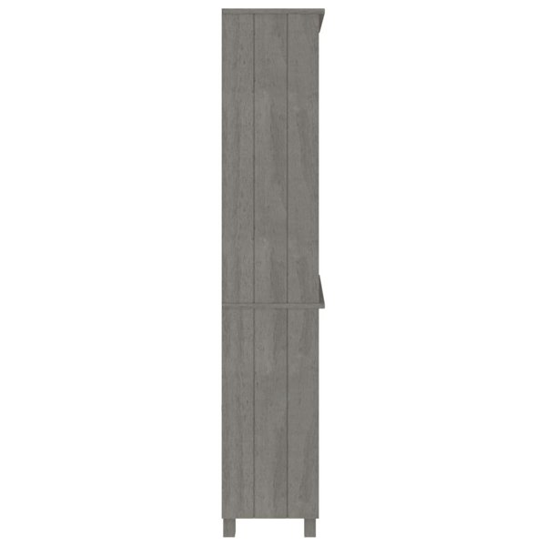 Berkfield Highboard HAMAR Solid Wood Pine Light Grey