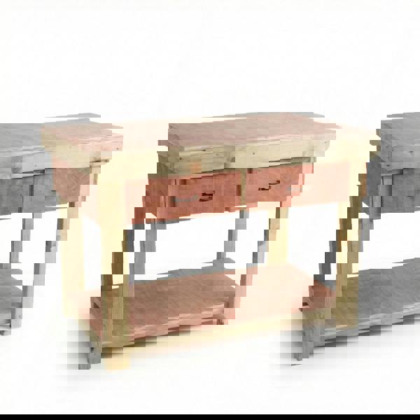 Wooden eucalyptus Top Workbench – Durable Tool Cabinet with Multiple Drawers, Ideal for Dry Indoor Spaces Such as Garages, Workshops, and Studios