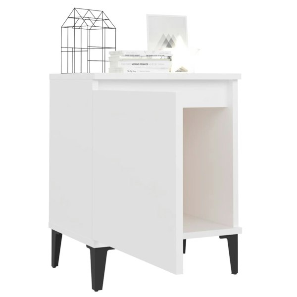 Berkfield Bed Cabinet with Metal Legs White 40x30x50 cm