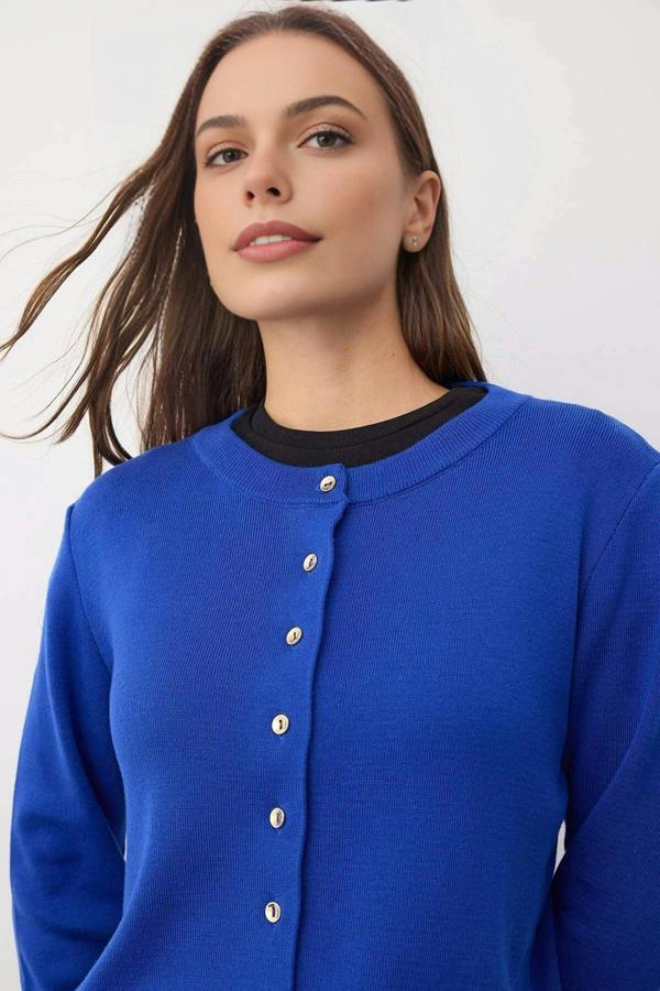 WOVCOR Basic Knit Cardigan with Button Details