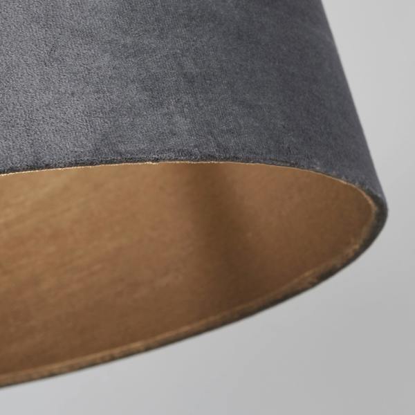 Lighting Collection VELVET DRUM SHADE 40CM CHARCOAL