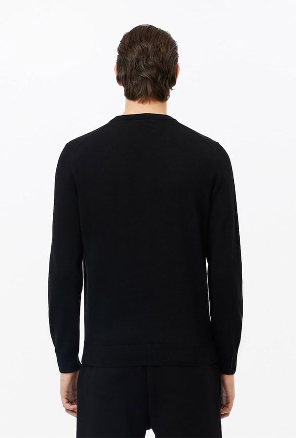 Lacoste Men's Monochrome Crew Neck Sweater - Black