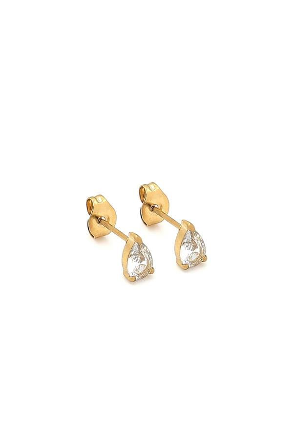 Say It With 6mm Pear Cut Earrings - Yellow Gold