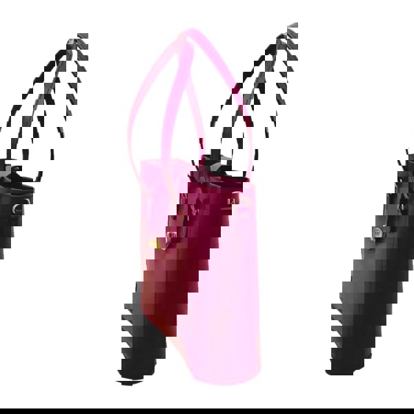 Zatchels Leather Mini Twist Lock Shopper Bag - Magenta