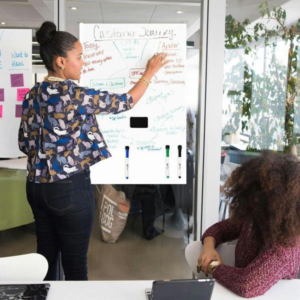 Dyzi 60 x 90cm Magnetic Whiteboard with 4 Dry Erase Pens and Eraser