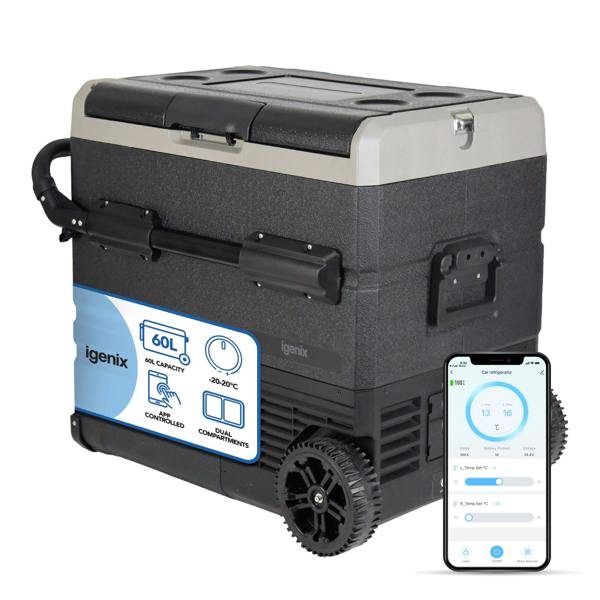 igenix 60L Portable Fridge Freezer, Black