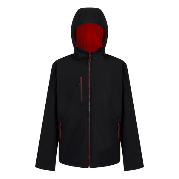 Regatta Men's Navigate 2 Layer Soft Shell Jacket - Black/Classic Red