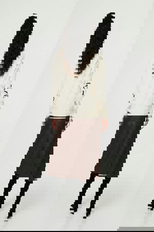 Ivory | Floral Embroidered Long Sleeve Jumper