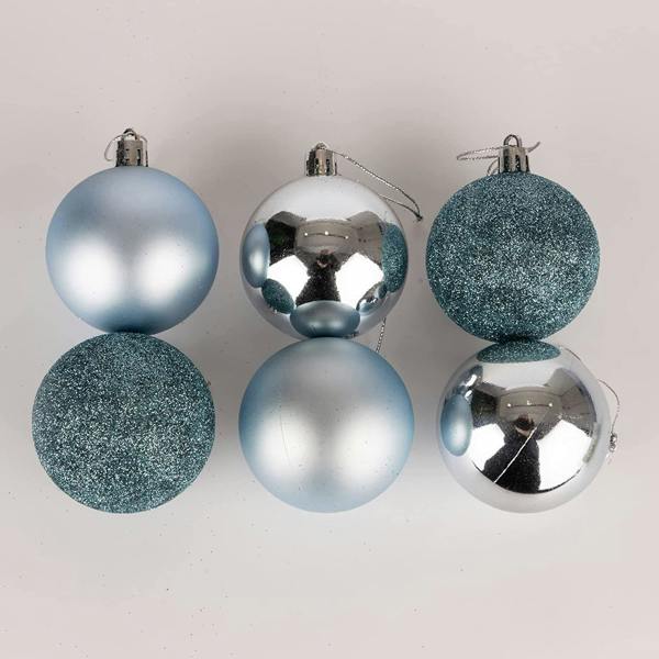 Shatchi Light Blue Shatterproof Christmas Baubles in 9 or 18 Pack Sizes for Tree and Festive Decorating