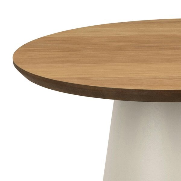 Wyld Haus Hamburg Oak Veneer Coffee Table with Industrial Steel Pillar Base