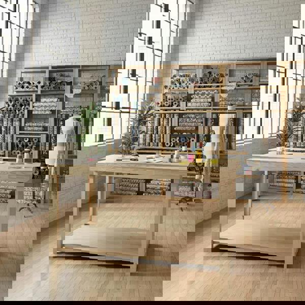 Arbor Garden Solutions Wooden Workbench Eucalyptus Hardwood Top Depth-3ft