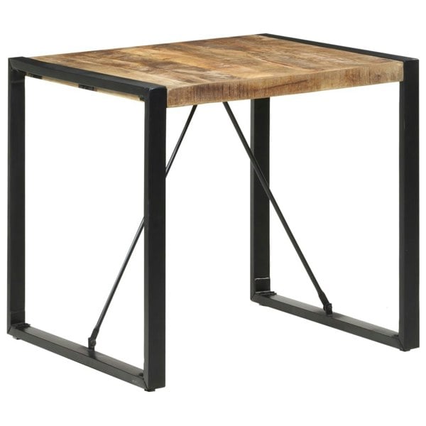 Berkfield Dining Table 80x80x75 cm Rough Mango Wood