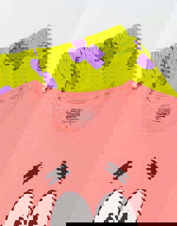 SpongeBob SquarePants Womens Pink Patrick Short Sleeve Long Leg Pyjama Set