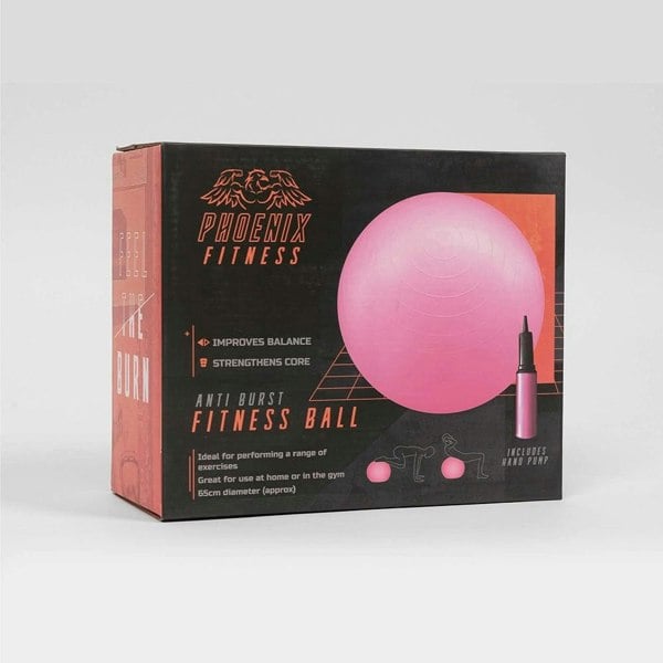 Phoenix Fitness Anti-Burst Fitness Ball with Pump - Pink