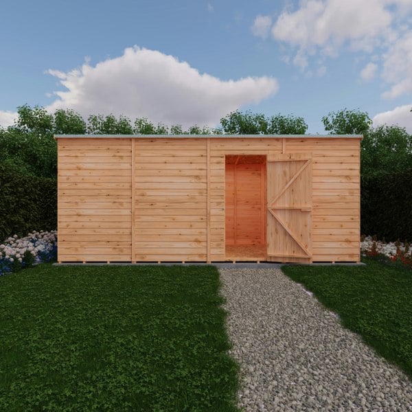 Shire Overlap 16x6 single door pent shed no windows