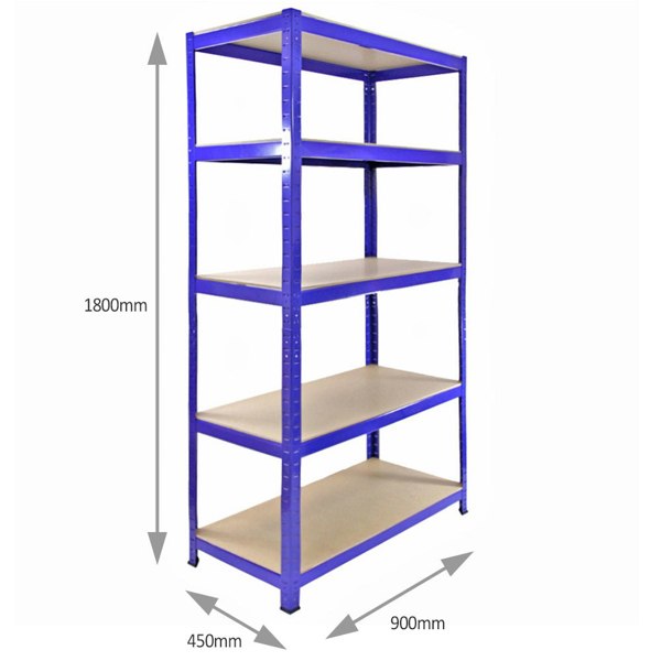 Monster Racking 3 x Monster Racking T-Rax Metal Storage Shelves - Blue 90cm W, 45cm D