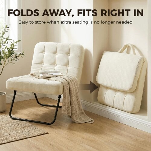HOMCOM Foldable Accent Chair with Backrest, Wide Seat