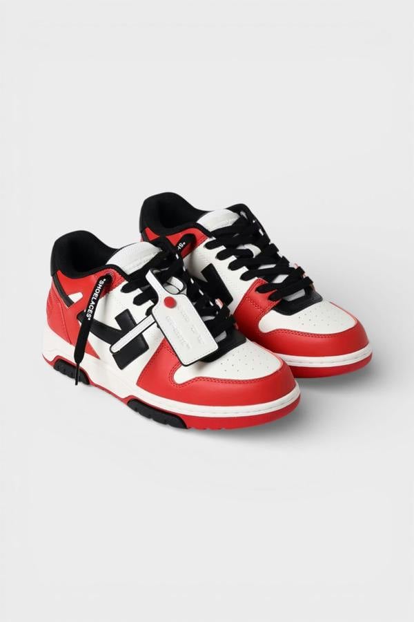 Off-White Out Of Office Leather Sneakers Red Black