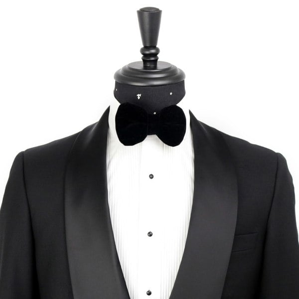 David WeJ Alfredo Dress Single Breasted Satin Shawl Lapel Tuxedo - Black
