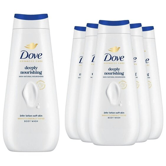 Dove Advanced Care Deeply Nourishing Body Wash 24H Micromoisture, 6x400ml