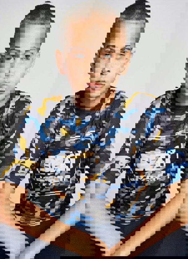 Beat Boyz Club Pyramid T-Shirt - Yellow Pop Camo