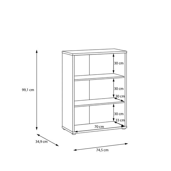 Furniture To Go Alice Springs Low Wide Bookcase with Open Shelving in Sand