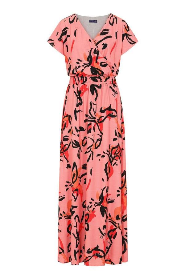 HotSquash Mock Wrap Chiffon Maxi Dress