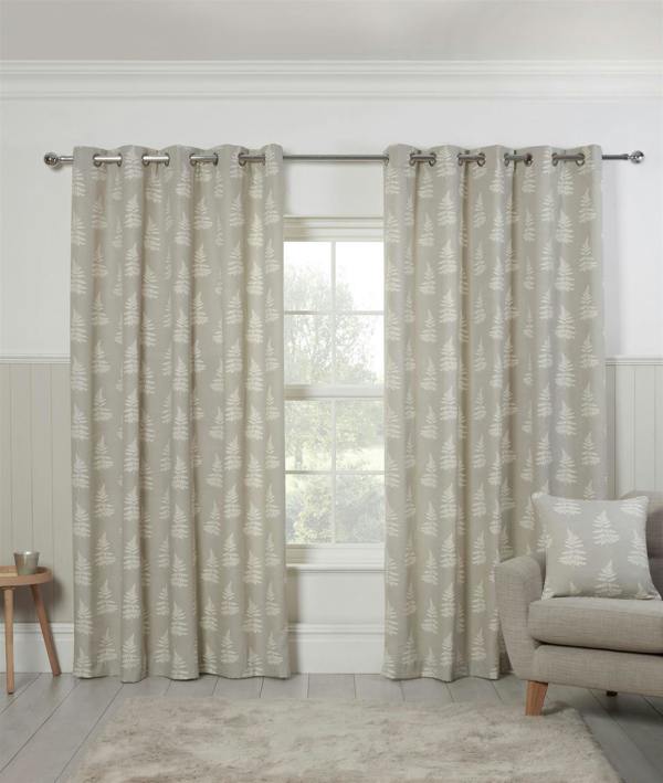 Esher Silver Eyelet Curtains