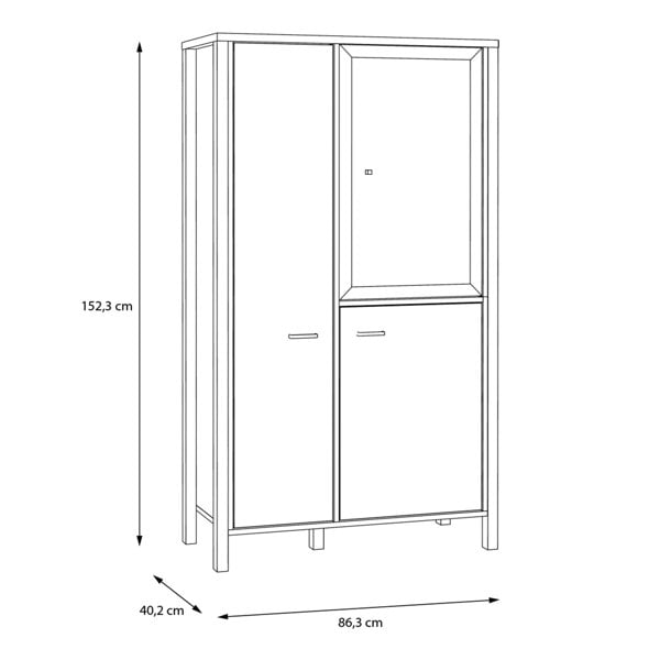Furniture To Go High Rock Small Display Cabinet in Matt Black/Riviera Oak