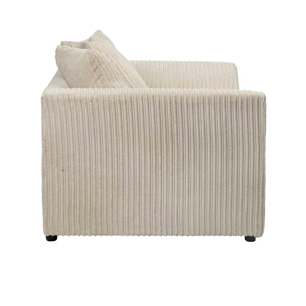 SQUAREBOXX Dylan Jumbo Cord 3+2 Seater Fabric Sofa in Cream