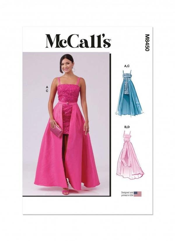 McCalls 8450 Paper Sewing Pattern – Women's Dress, Jumpsuit & Skirt, Intermediate