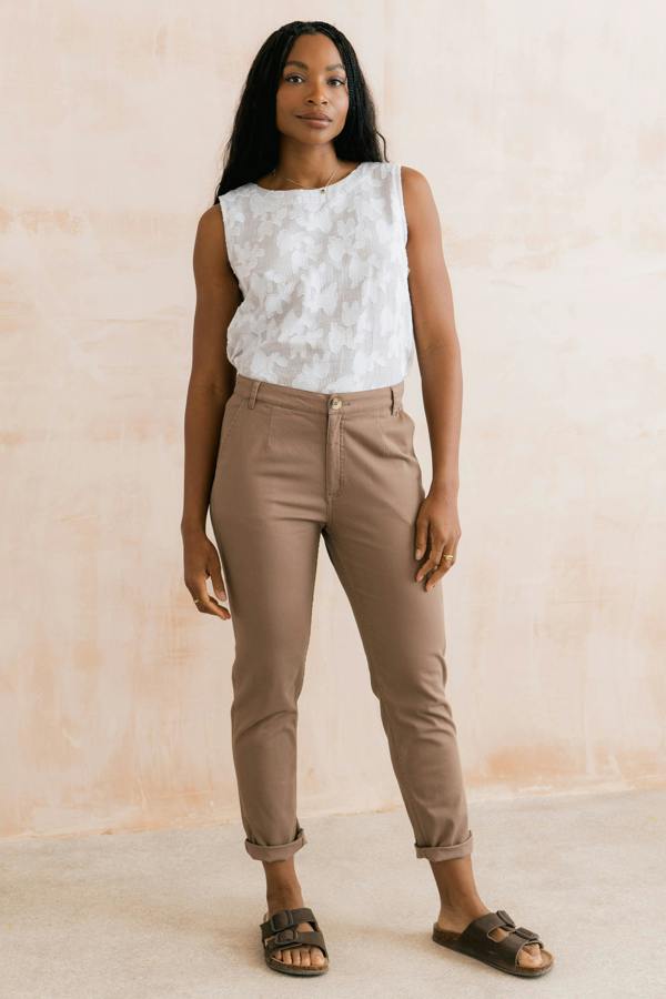 Lily & Me Breaker Stretch Twill Trousers Mocha