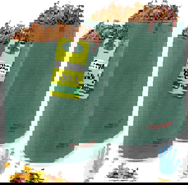 deAO Toys 2 x 500L Garden Waste Bags Waterproof Heavy Duty, Waterproof, Foldable, Reusable Garden Waste Bags