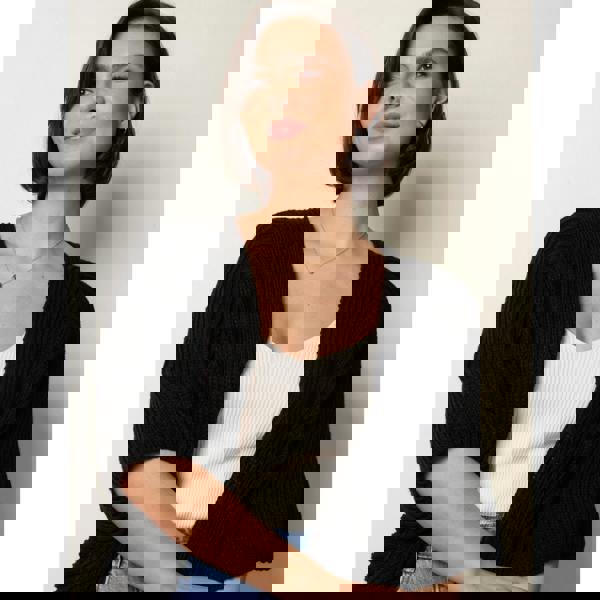 Blue Vanilla Edge To Edge Rib Cardigan