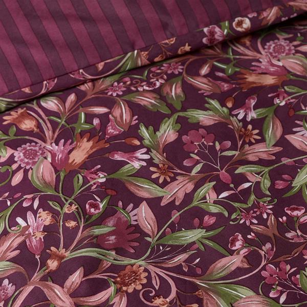 Catherine Lansfield Richmond Floral Reversible Duvet Cover Set Plum