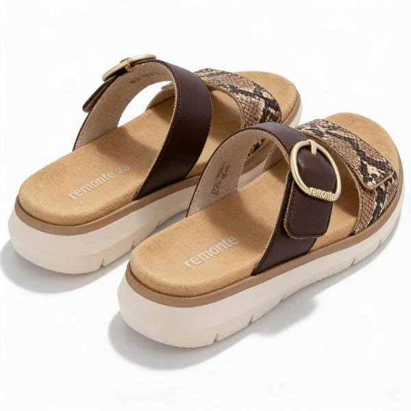 Remonte D2K57 Cross Strap Sandals   in  Brown