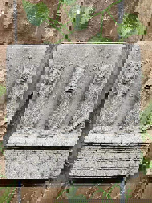 Stone cast Three Wise cat Wall Plaque