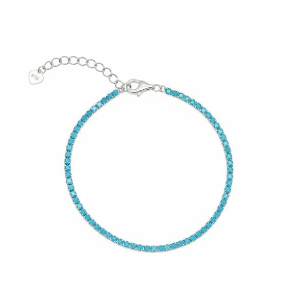 Spero London Turquoise Sterling Silver Tennis Bracelet