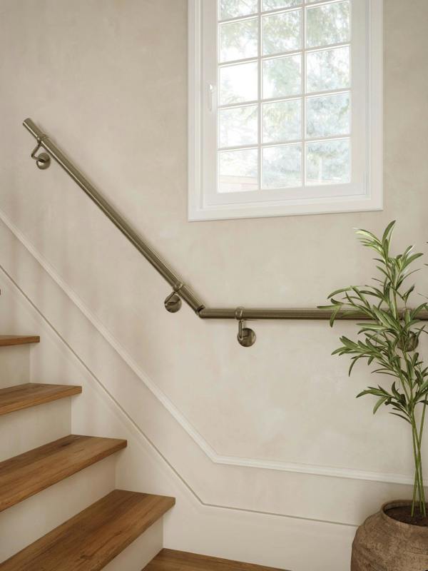 Handrails Direct Loxley Antique Brass Quarter Landing Handrail