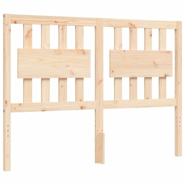 Berkfield Bed Frame with Headboard Double Solid Wood