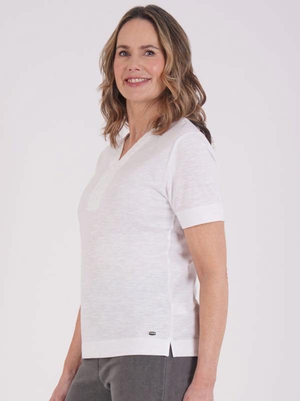 TIGI Embroiderd Neckline Top