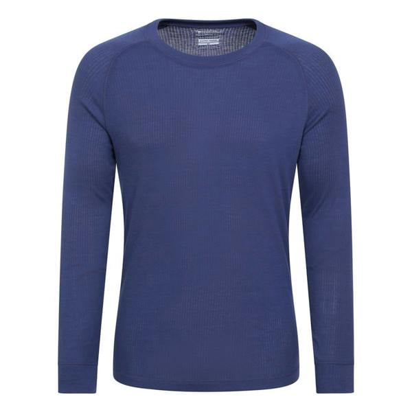 Mountain Warehouse Mens Talus Round Neck Long-Sleeved Thermal Top - Dark Blue - 