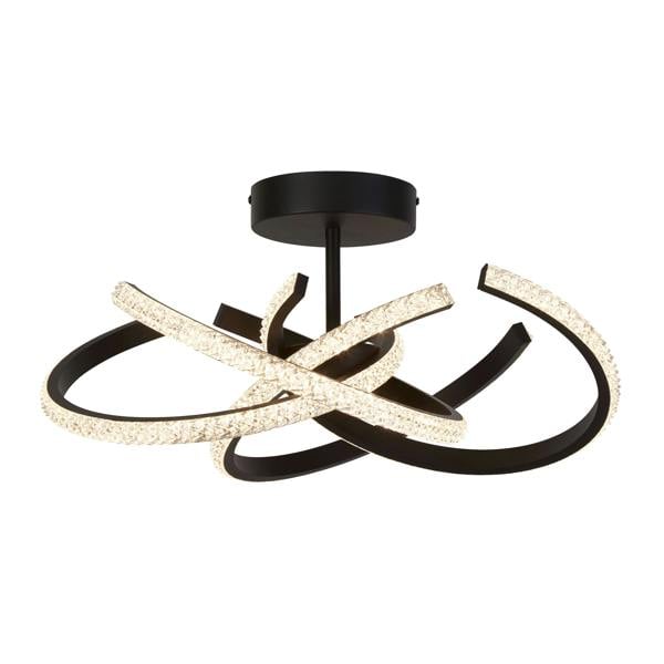Pagazzi Lighting Wills Black LED Semi-Flush Ceiling Light