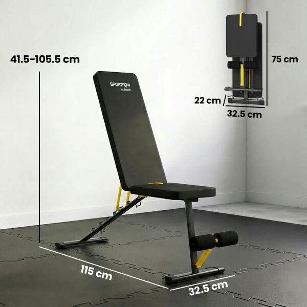 Adjustable Weight Bench, 300kg Incline Decline Flat Foldable Bench Press with 7 Backrest Positions and Resistance Bands